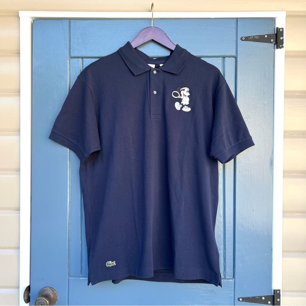 Lacoste Disney Embroidered Mickey Mouse, Navy Blue Polo Men’s Size XL